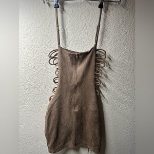 Windsor Tan Dress with Intricate Strap Detail